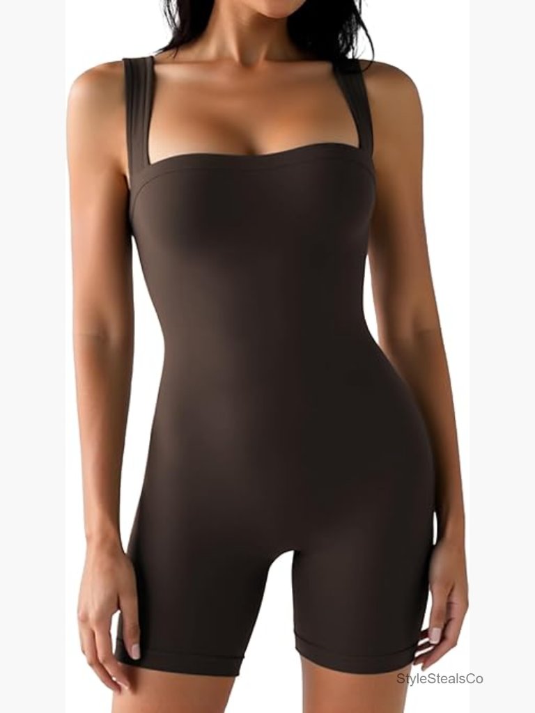 Athletic Romper Women Workout Tank Top Bodysuit One Piece Buttery Soft Jumpsuit